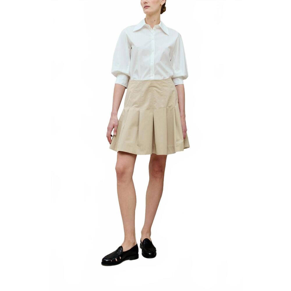 NEW KALLMEYER sutton pleated skirt in oyster